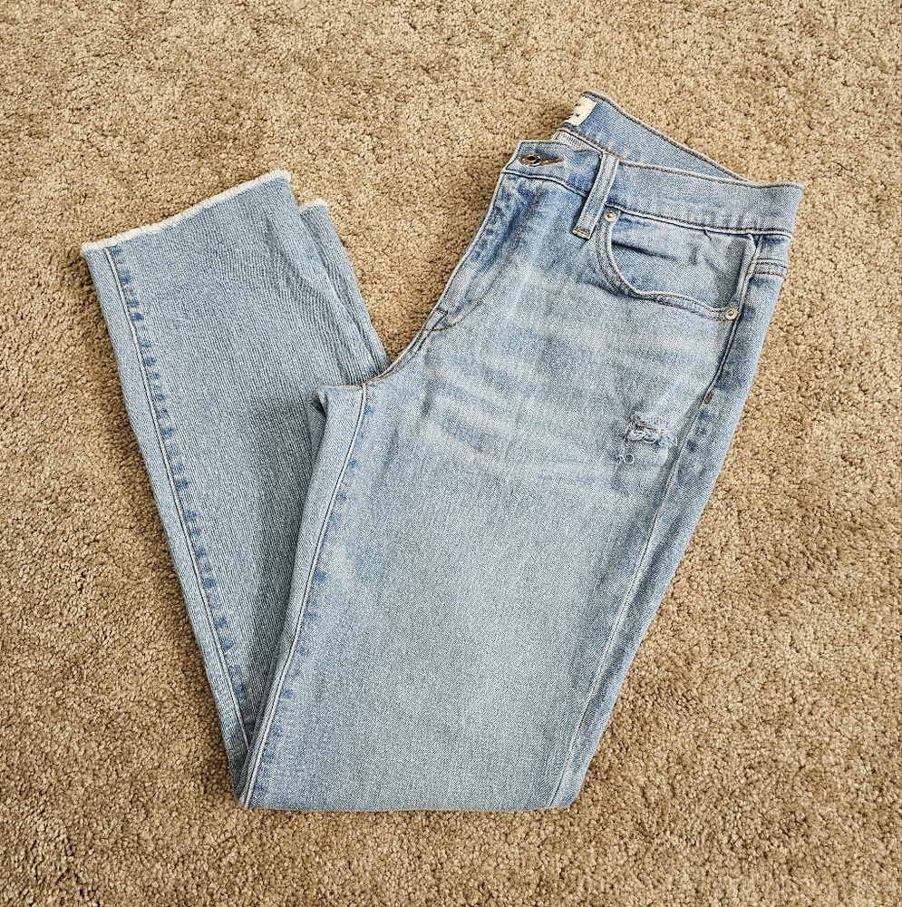 J Crew Light Blue Distressed Jeans Size 27